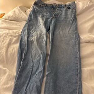 Levi's Light Blue Ribcage Straight Ankle Jeans